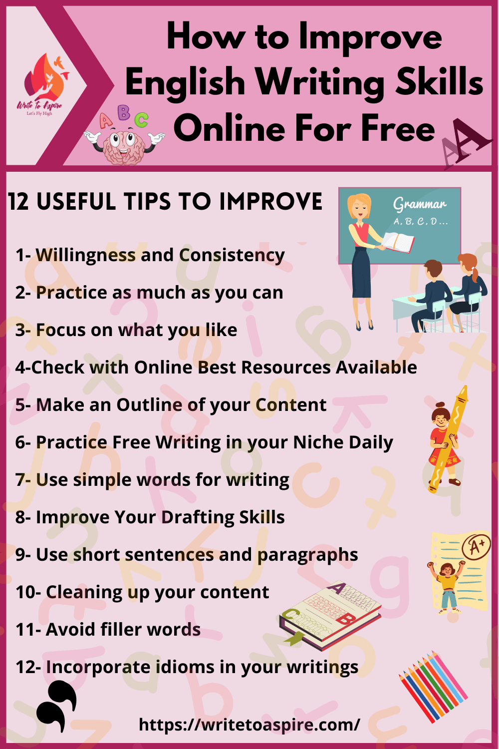 How to Improve English Writing Skills Online For Free- write to aspire